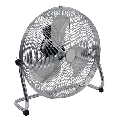 20 Inch FF-500A MKbreeze Industrial Style Silver Floor Fan